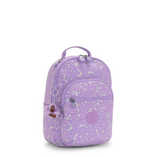 Kipling Seoul Small Printed Tablet Backpacks Galaxy Metallic | AU 1613VR